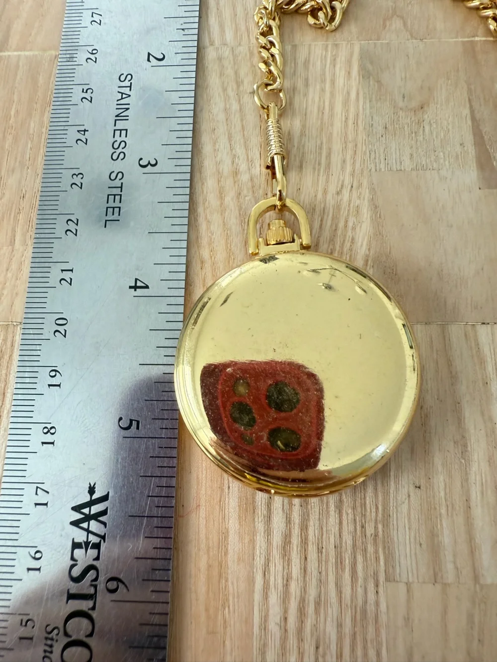 Parmex gold tone mens pocket watch NEW BATTERY